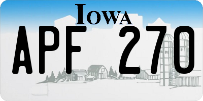 IA license plate APF270