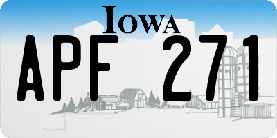 IA license plate APF271