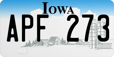 IA license plate APF273