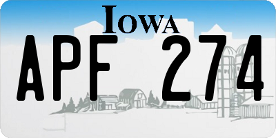 IA license plate APF274