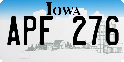 IA license plate APF276