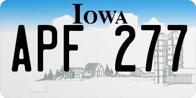 IA license plate APF277