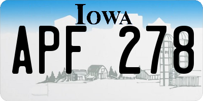 IA license plate APF278
