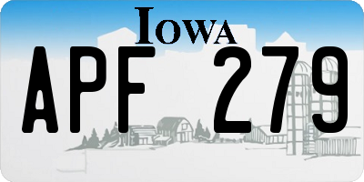 IA license plate APF279