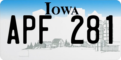 IA license plate APF281