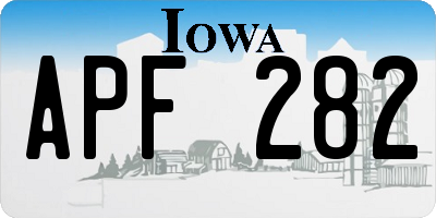 IA license plate APF282
