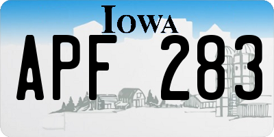 IA license plate APF283
