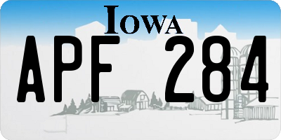 IA license plate APF284