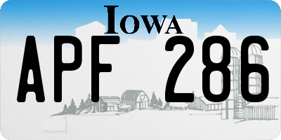 IA license plate APF286