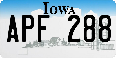 IA license plate APF288