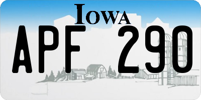 IA license plate APF290