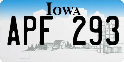 IA license plate APF293