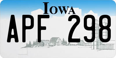 IA license plate APF298