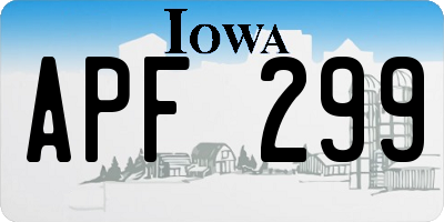 IA license plate APF299