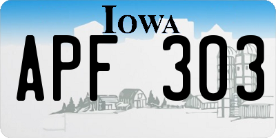 IA license plate APF303