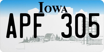 IA license plate APF305