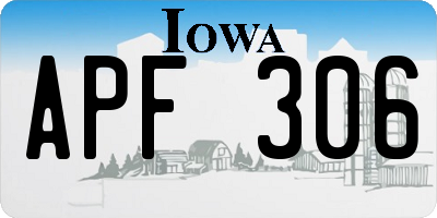 IA license plate APF306