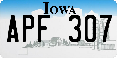 IA license plate APF307