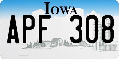 IA license plate APF308