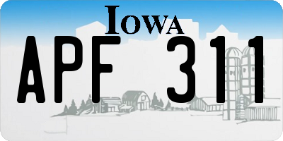 IA license plate APF311
