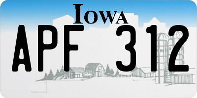 IA license plate APF312