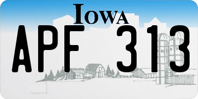 IA license plate APF313
