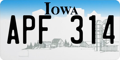 IA license plate APF314