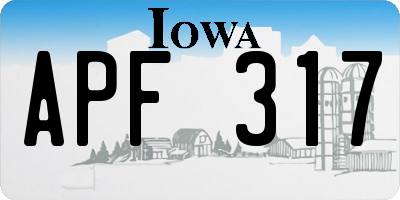 IA license plate APF317