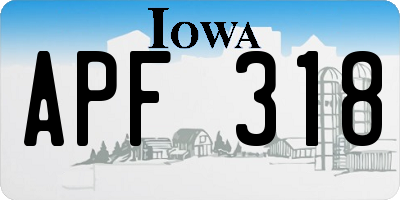IA license plate APF318