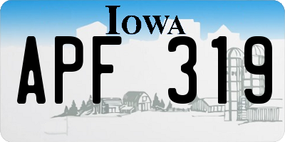 IA license plate APF319