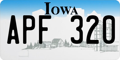 IA license plate APF320