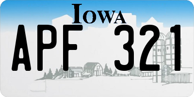IA license plate APF321