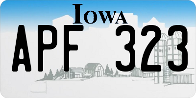 IA license plate APF323