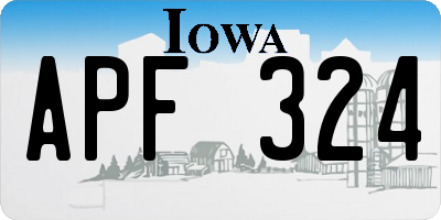 IA license plate APF324