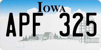 IA license plate APF325