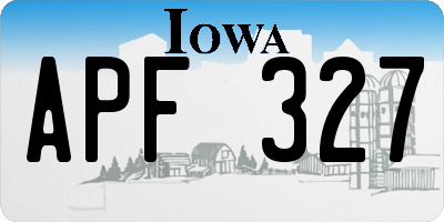 IA license plate APF327