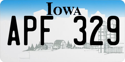 IA license plate APF329