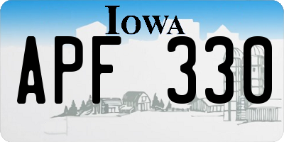 IA license plate APF330