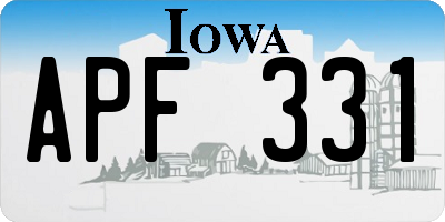 IA license plate APF331