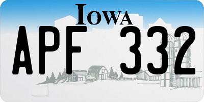 IA license plate APF332