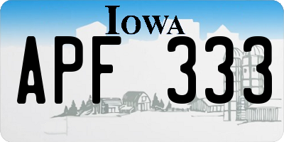 IA license plate APF333