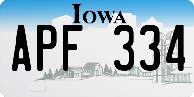 IA license plate APF334