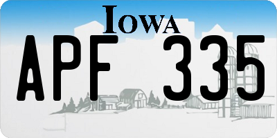 IA license plate APF335