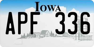 IA license plate APF336