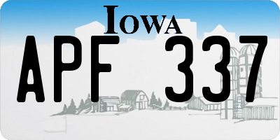 IA license plate APF337
