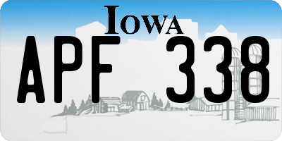 IA license plate APF338