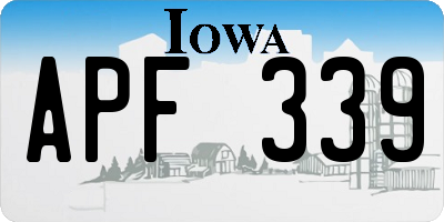 IA license plate APF339