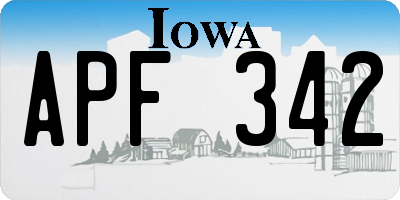 IA license plate APF342