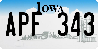 IA license plate APF343