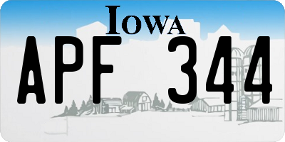 IA license plate APF344